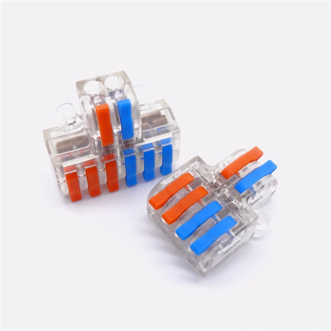 DF62T Universal Transparent Hard Wire Flexible Wire 2 In 4 Out Compact Connector Insulated Type Wire Connector